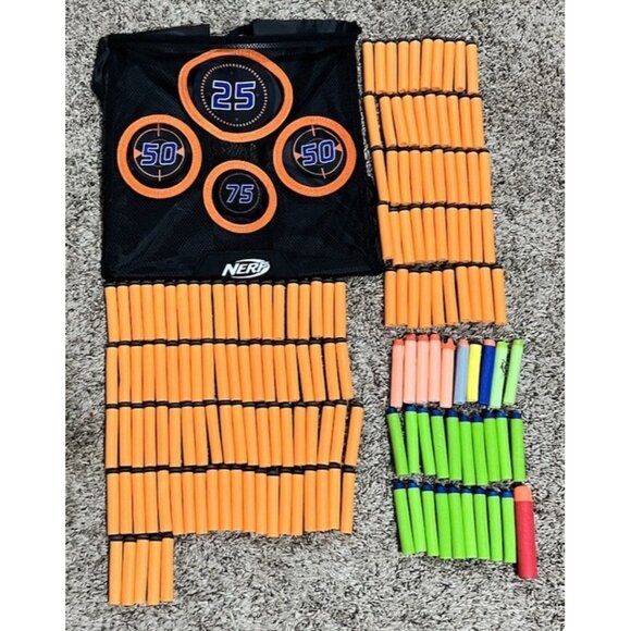 Nerf Other - Nerf Portable Practice Target & 165 Assorted Darts